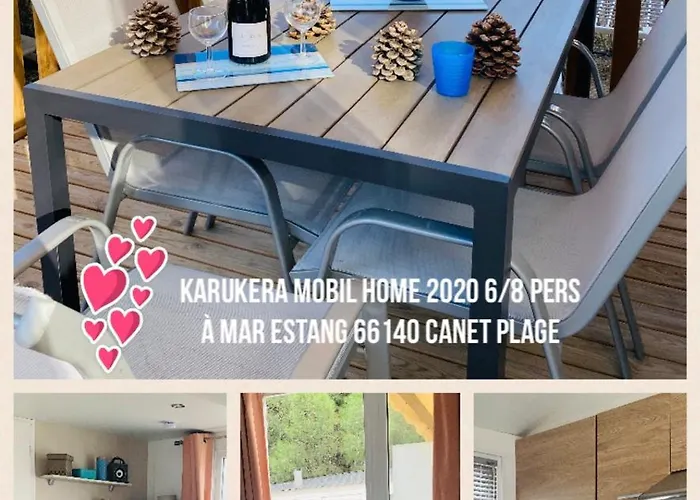 Mobil 8 Personnes Climatise 3 Avec Piscines Et A Pied A 500m A Canet-plage كانيه